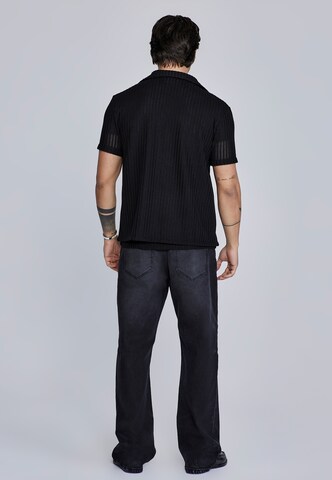 SikSilk Regular fit Button Up Shirt in Black