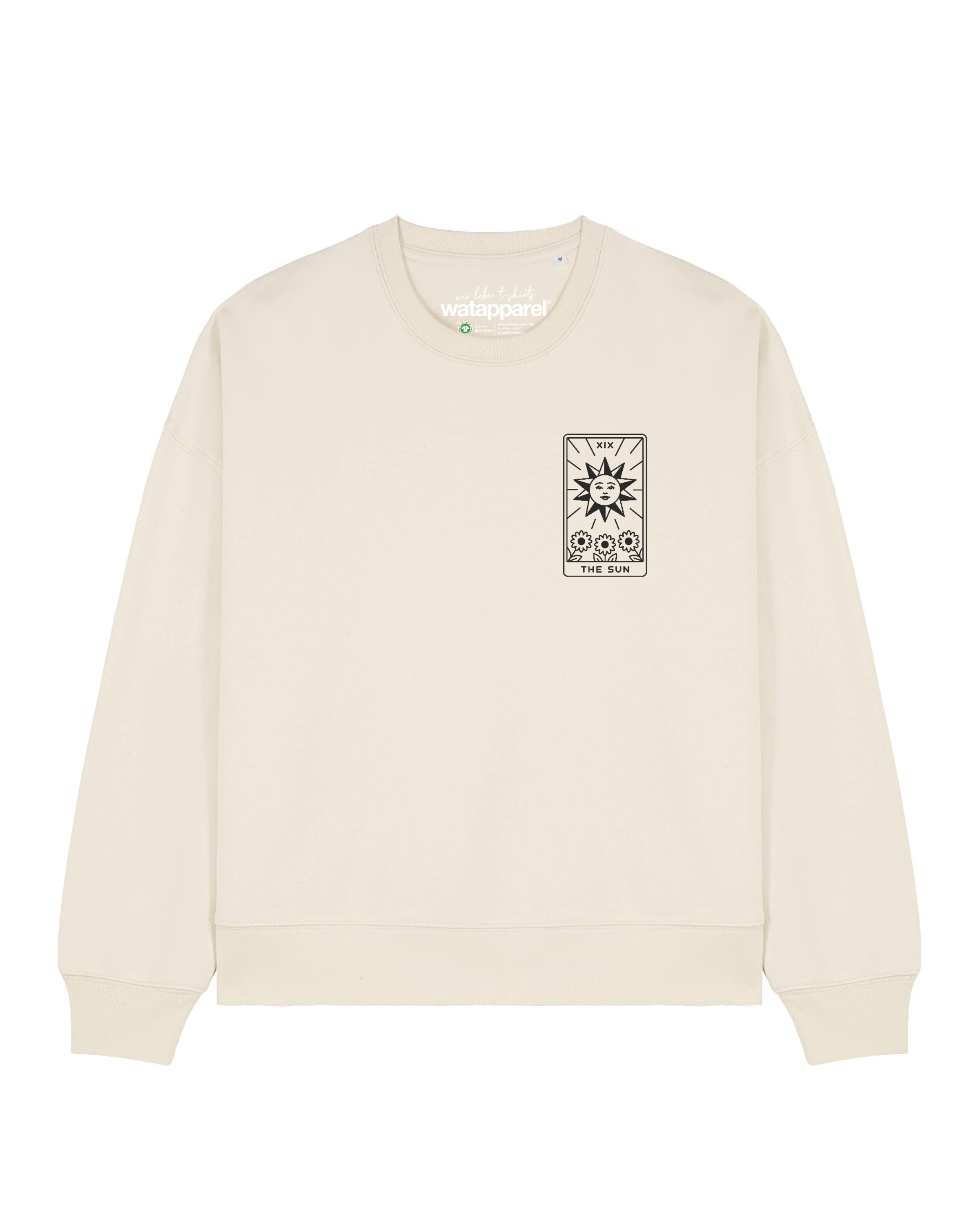 Watapparel Sweatshirt 'Tarot The Sun ' in Weiß: Vorderseite
