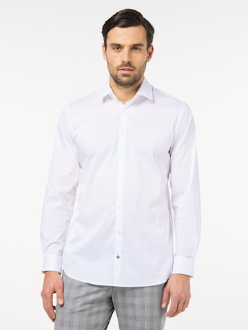 PIERRE CARDIN Slim fit Business Shirt 'Futureflex' in White: front