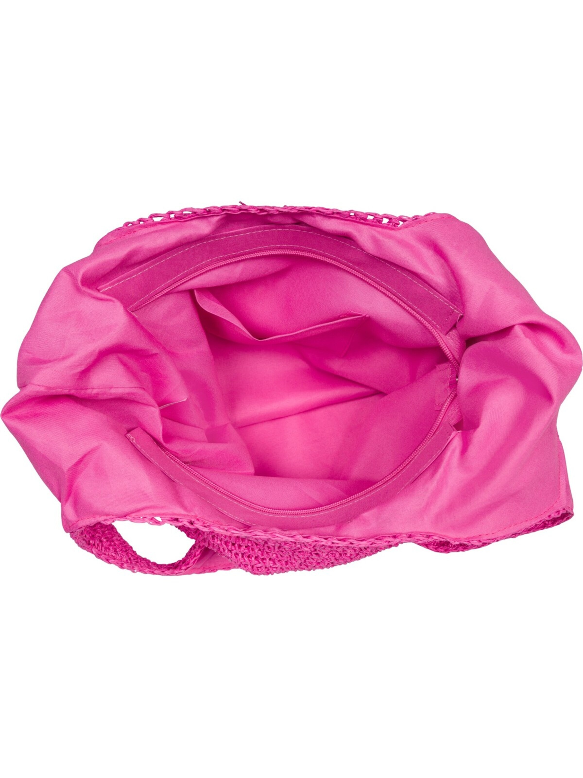 styleBREAKER Shoulder bag 'Papierstroh Beuteltasche' in Pink