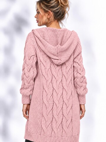 Worldclassca Strickjacke 'Worldclassca Strickjacke Lang mit Kapuze'‌‌‌‌ in Pink