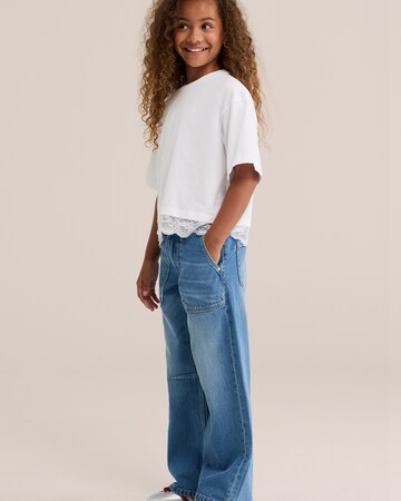 WE Fashion Wide leg Jeans in Blauw