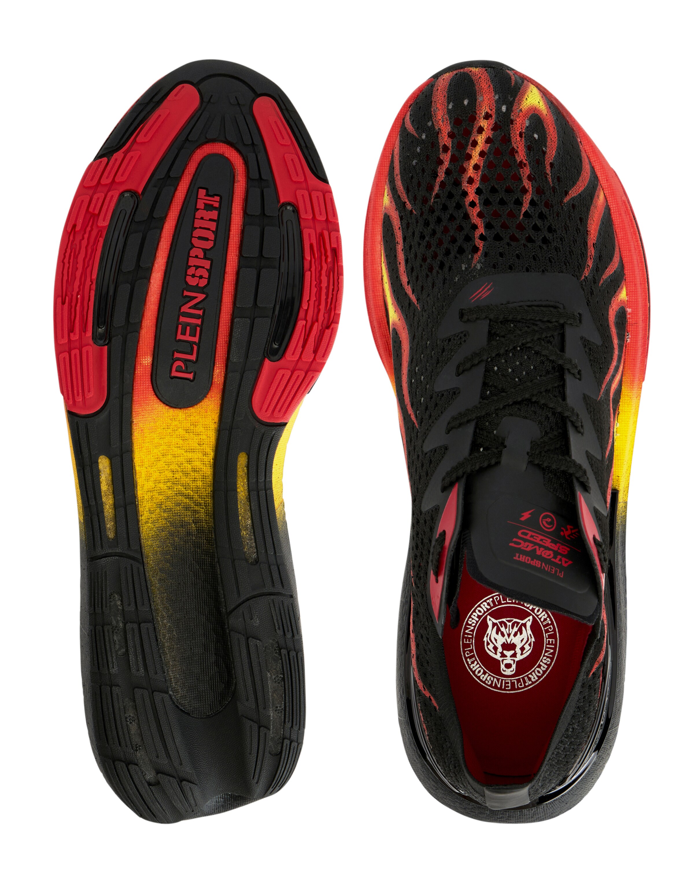 Plein Sport - Sapatilhas baixas 'Atomic Speed Flame' em preto