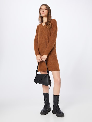 PIECES Knitted dress 'Ellen' in Brown