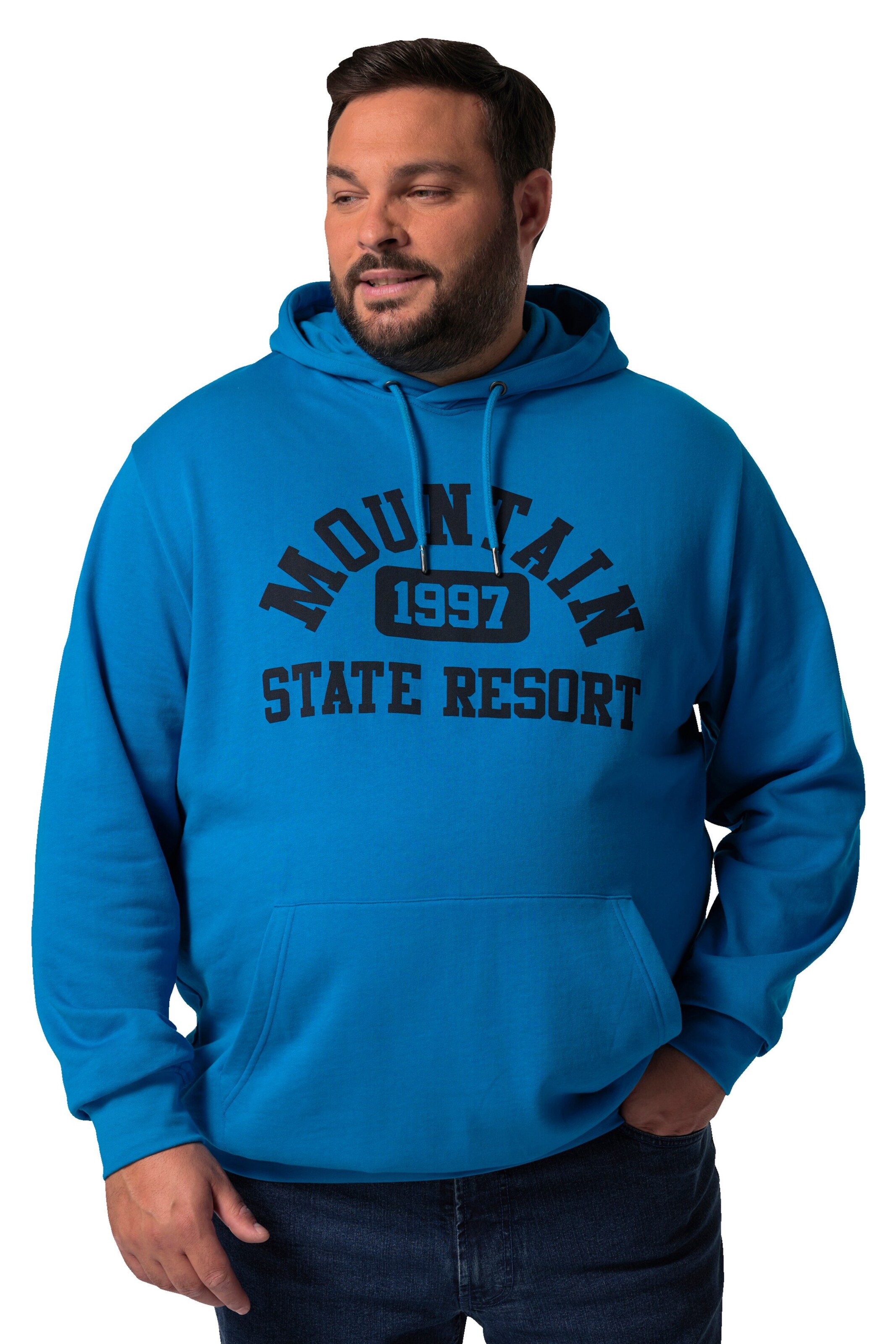 Men Plus Sweatshirt in Blue: front