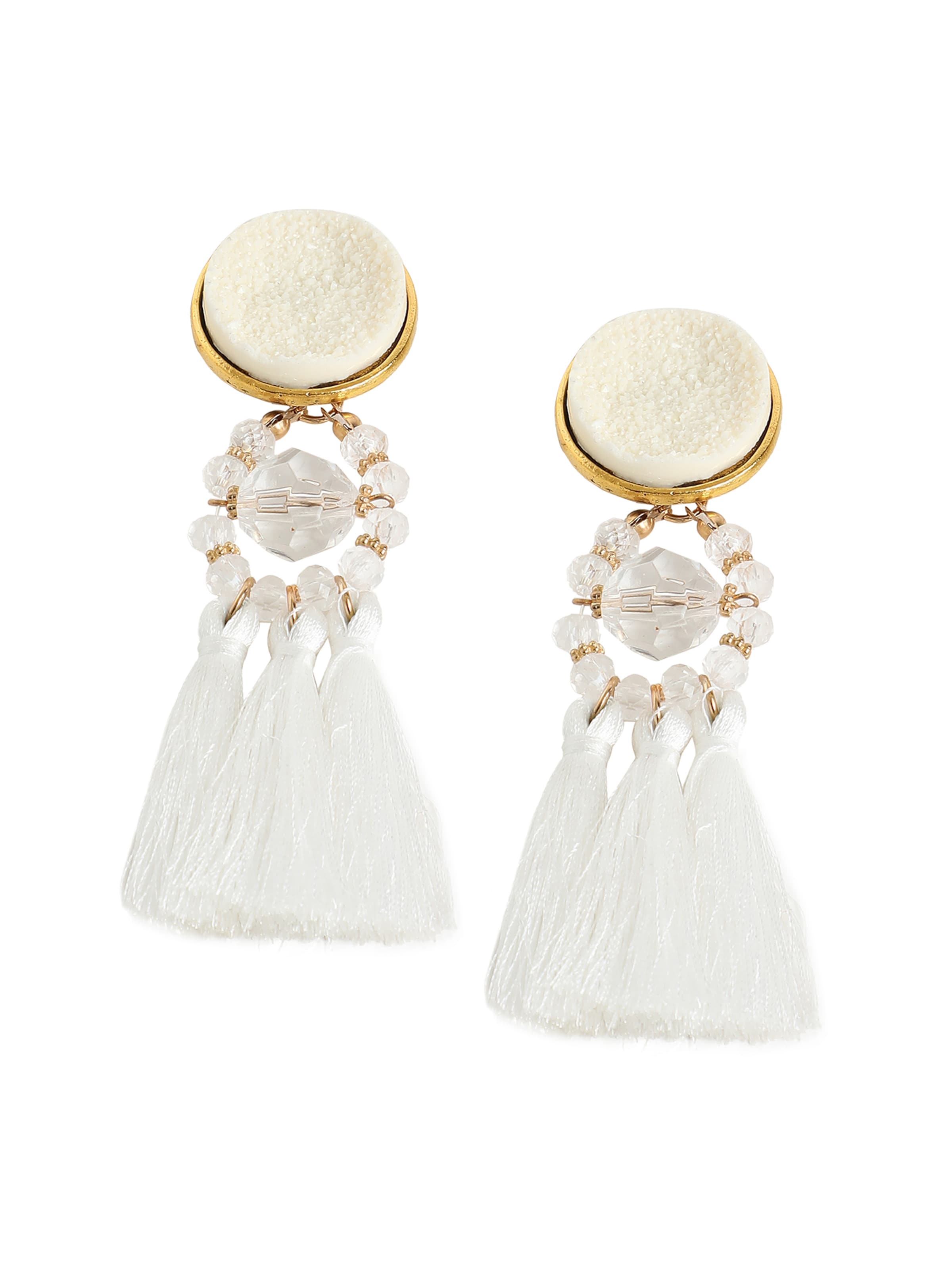 SOHI Øreringe ' Aayana ' i hvid: forside