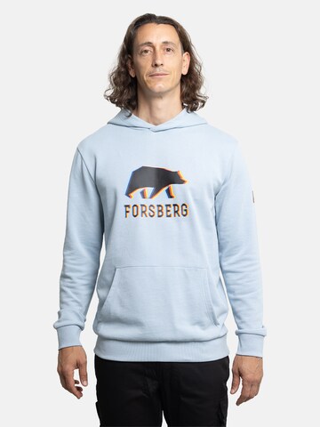 FORSBERG Sweatshirt 'Hoodie mit schwarzem Anaglyph-Logo' in Blue