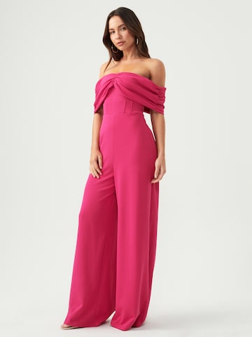 BWLDR Jumpsuit 'Amalie' in Roze: voorkant