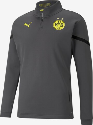 PUMA Sportsweatshirt 'Borussia Dortmund' in Grijs: voorkant