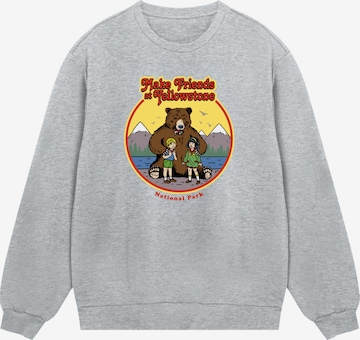 F4NT4STIC Sweatshirt 'US National Parks Make Friends At Yellowstone' in Grey: front