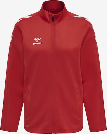 Hummel - Sudadera con cremallera deportiva en rojo: frente