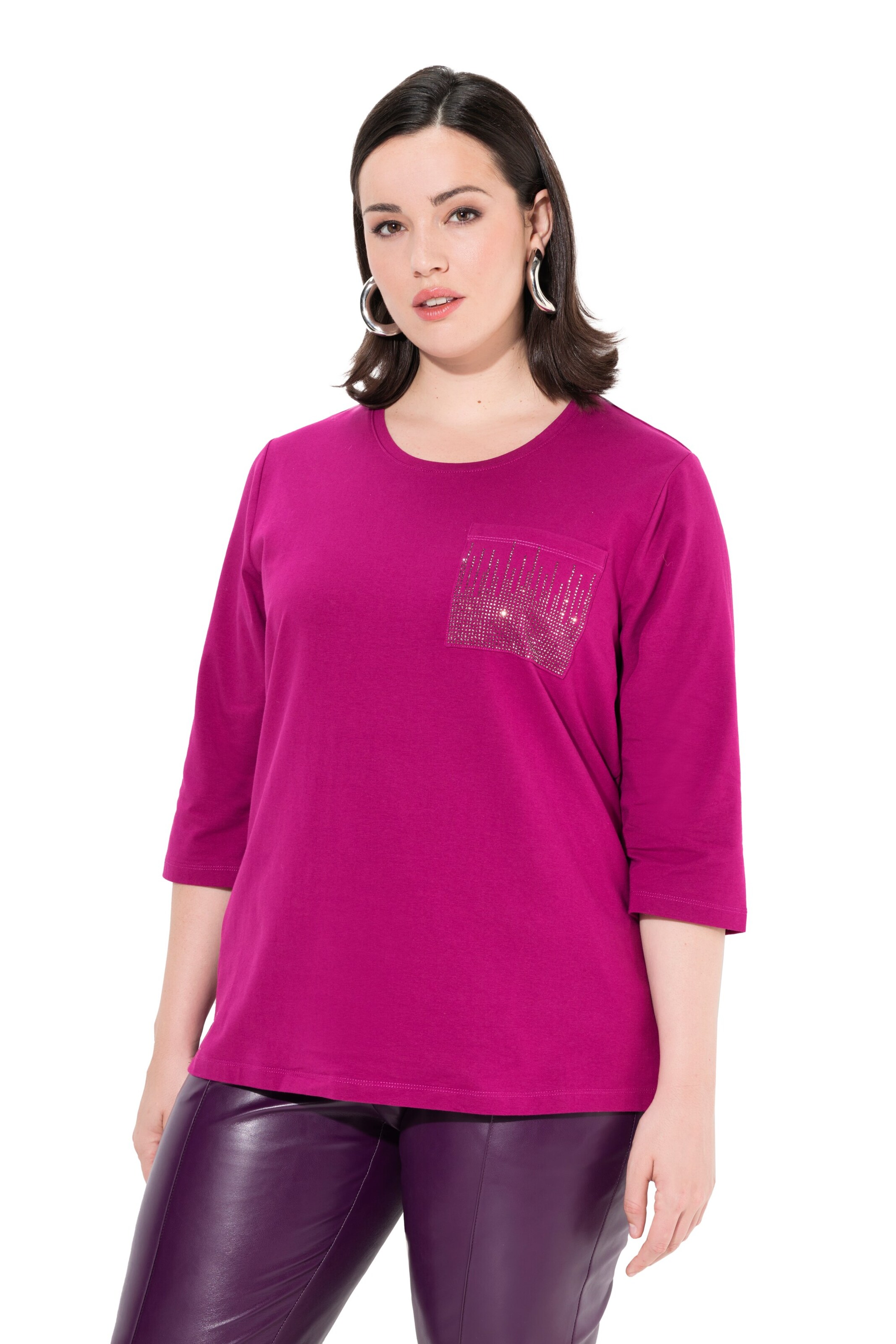 Ulla Popken Shirt in Roze: voorkant