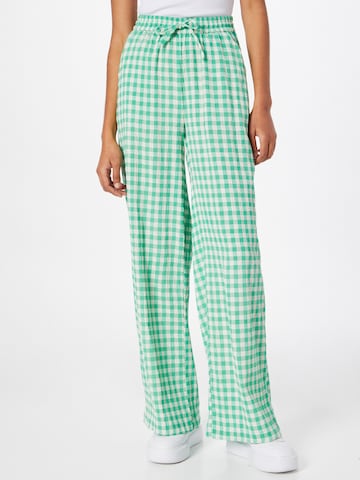 Lollys Laundry Wide leg Broek 'Rita' in Groen: voorkant