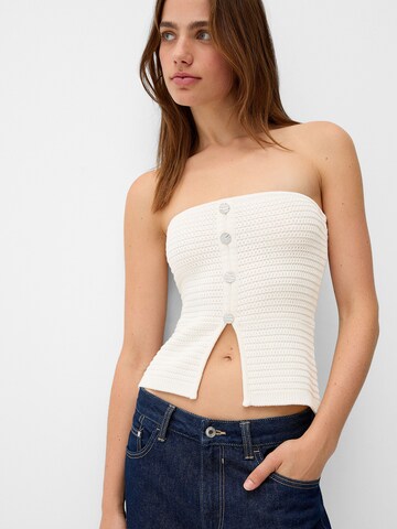 Bershka Broderad topp i beige