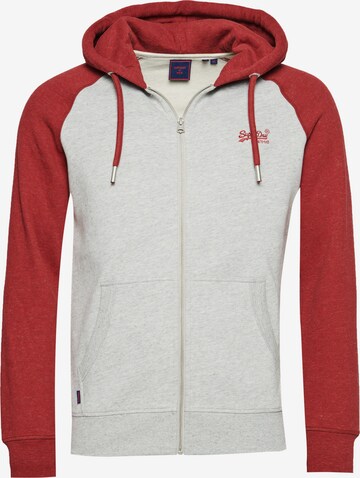Superdry Zip-Up Hoodie in White: front