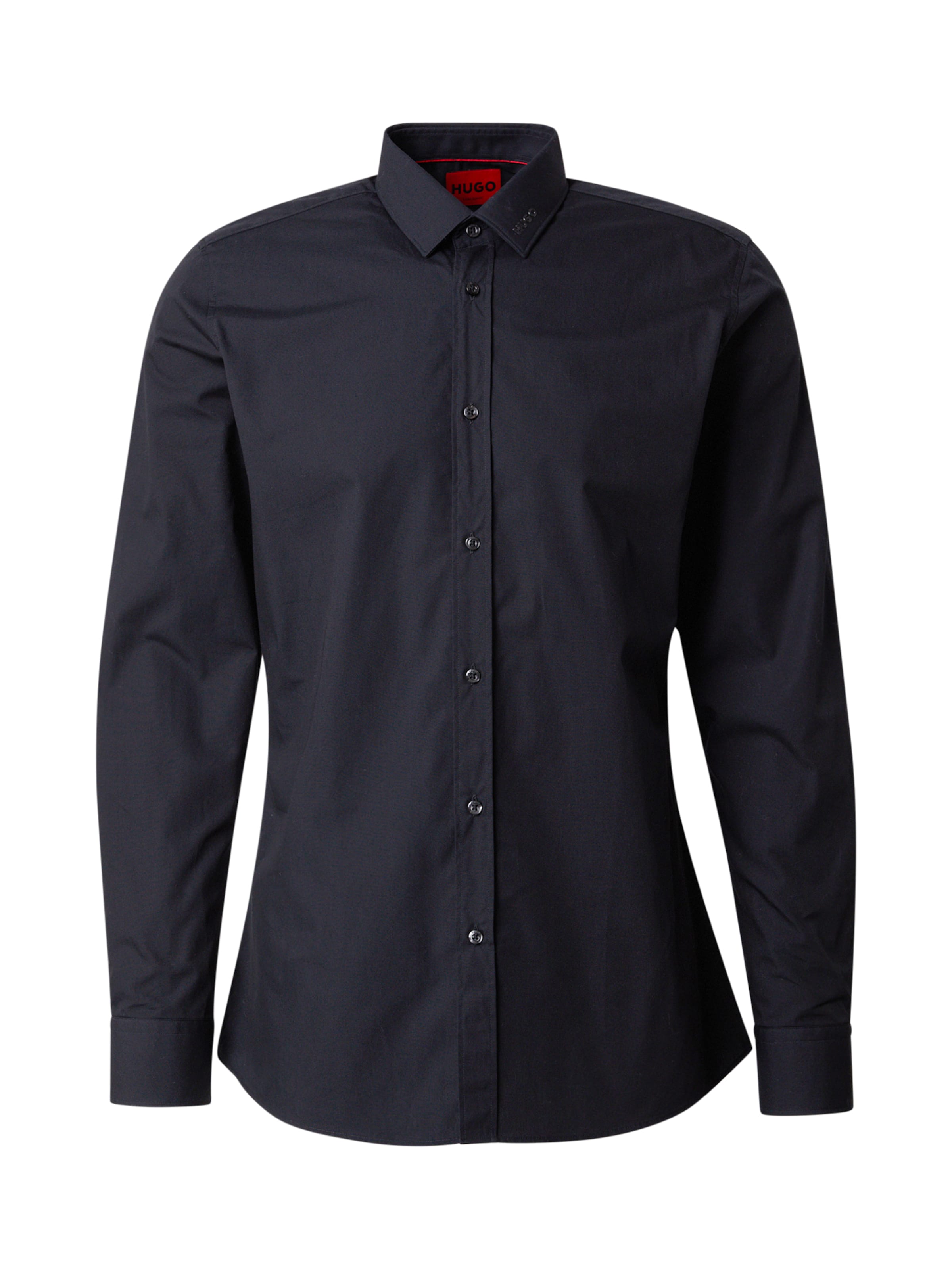 HUGO Cупер слим Рубашка 'Elisha02' в Черный: спереди