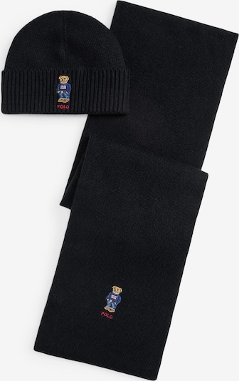 Polo Ralph Lauren Šal 'BEAR' u bež / plava / svijetlocrvena / crna, Pregled proizvoda