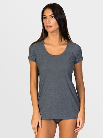 zd ZERO DEFECTS Unterhemd 'Hera Short-sleeve top soy fiber'‌‌‌‌‌‌ in Grau: Vorderseite