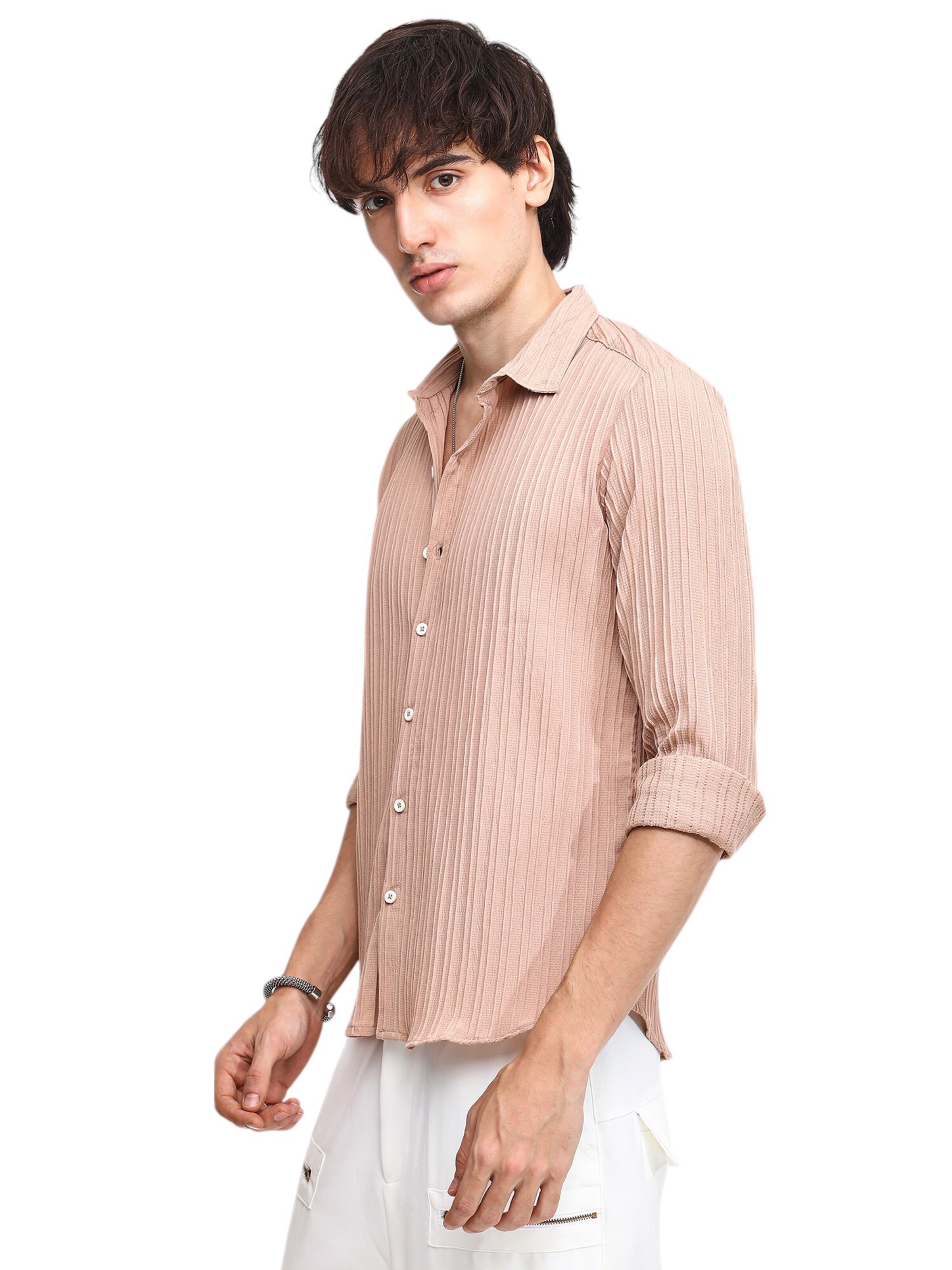Campus Sutra Regular fit Button Up Shirt 'Tillie' in Beige