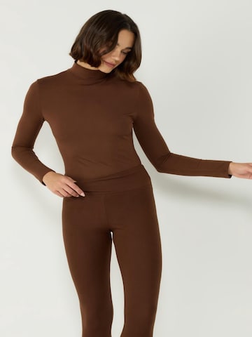 C&City Shirt Bodysuit in Brown