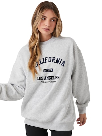 GORHEY Sweatshirt 'Loose Women's Oversized Sweatshirt, American Campus Style with Dropped Shoulders' in Grey: front
