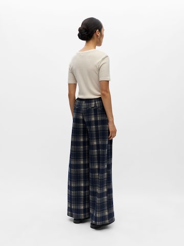 Wide leg Pantaloni cutați 'OBJThelma' de la OBJECT pe albastru