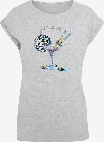 F4NT4STIC Shirt 'Après Ski Martini Winter Sport' in Grau: Vorderseite