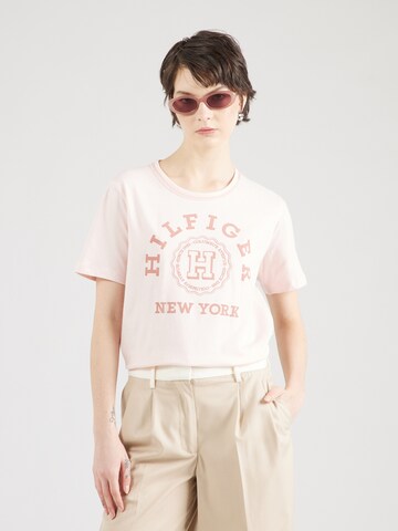 T-shirt TOMMY HILFIGER en rose : devant