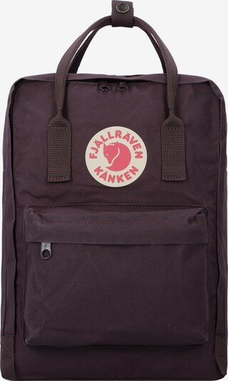 Fjällräven Sac à dos 'Kånken' en violet foncé / rouge / blanc, Vue avec produit