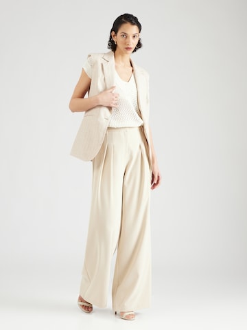 ABOUT YOU x Iconic by Tatiana Kucharova Loose fit Pleat-Front Pants 'Mathilda' in Beige