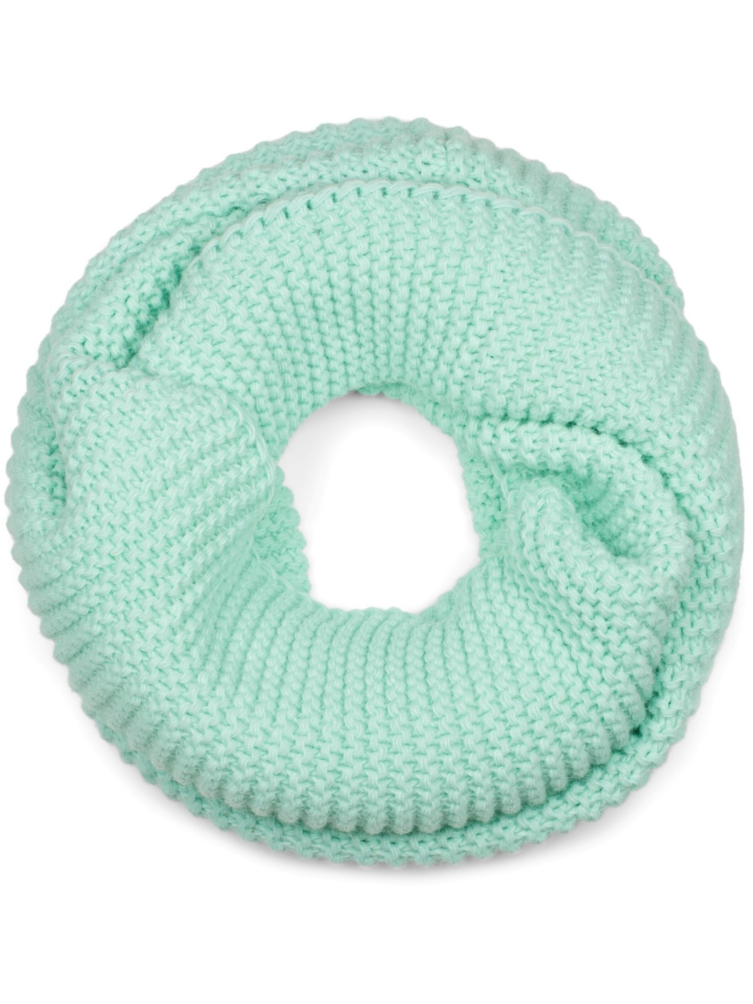 styleBREAKER Schlauchschal 'Strick Loop Linksstrick'‌‌‌‌‌‌‌‌ in Blau: Vorderseite
