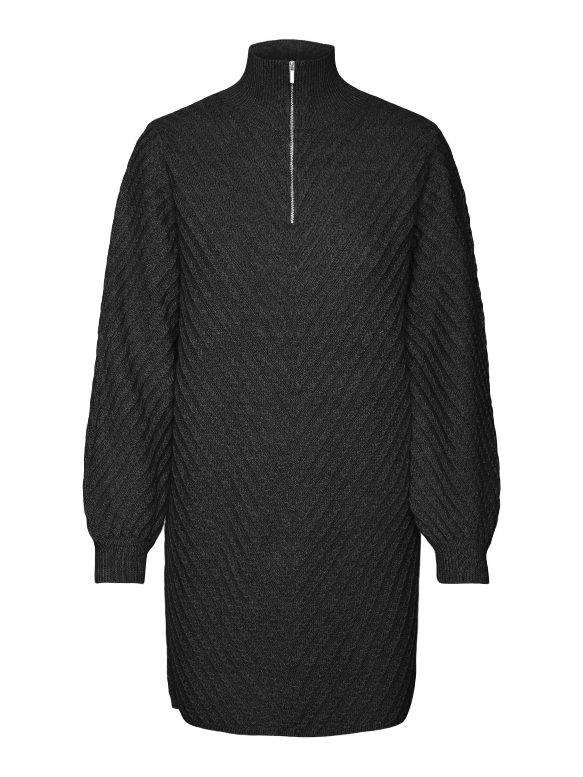 Robes en maille VERO MODA en noir : devant