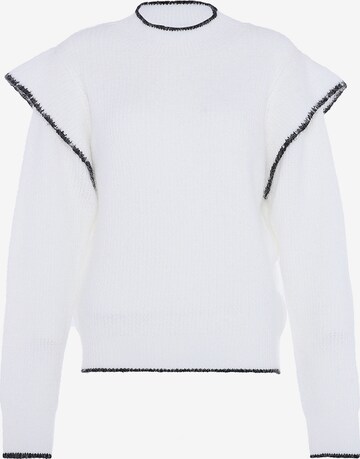 Pull-over faina en blanc : devant