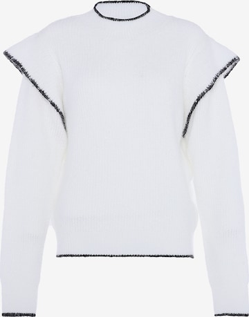 Pull-over faina en blanc : devant