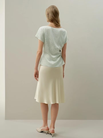 Lilysilk Blouse 'Sakura-Jacquard-Seiden-Top' in Groen