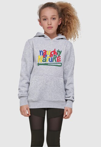 Merchcode Sweatshirt 'Naughty By Nature' in Grijs: voorkant