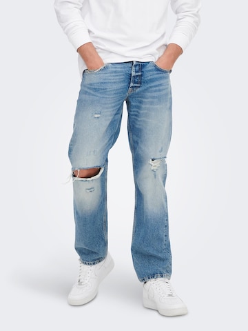 Only & Sons Loosefit Jeans 'Edge' in Blauw: voorkant