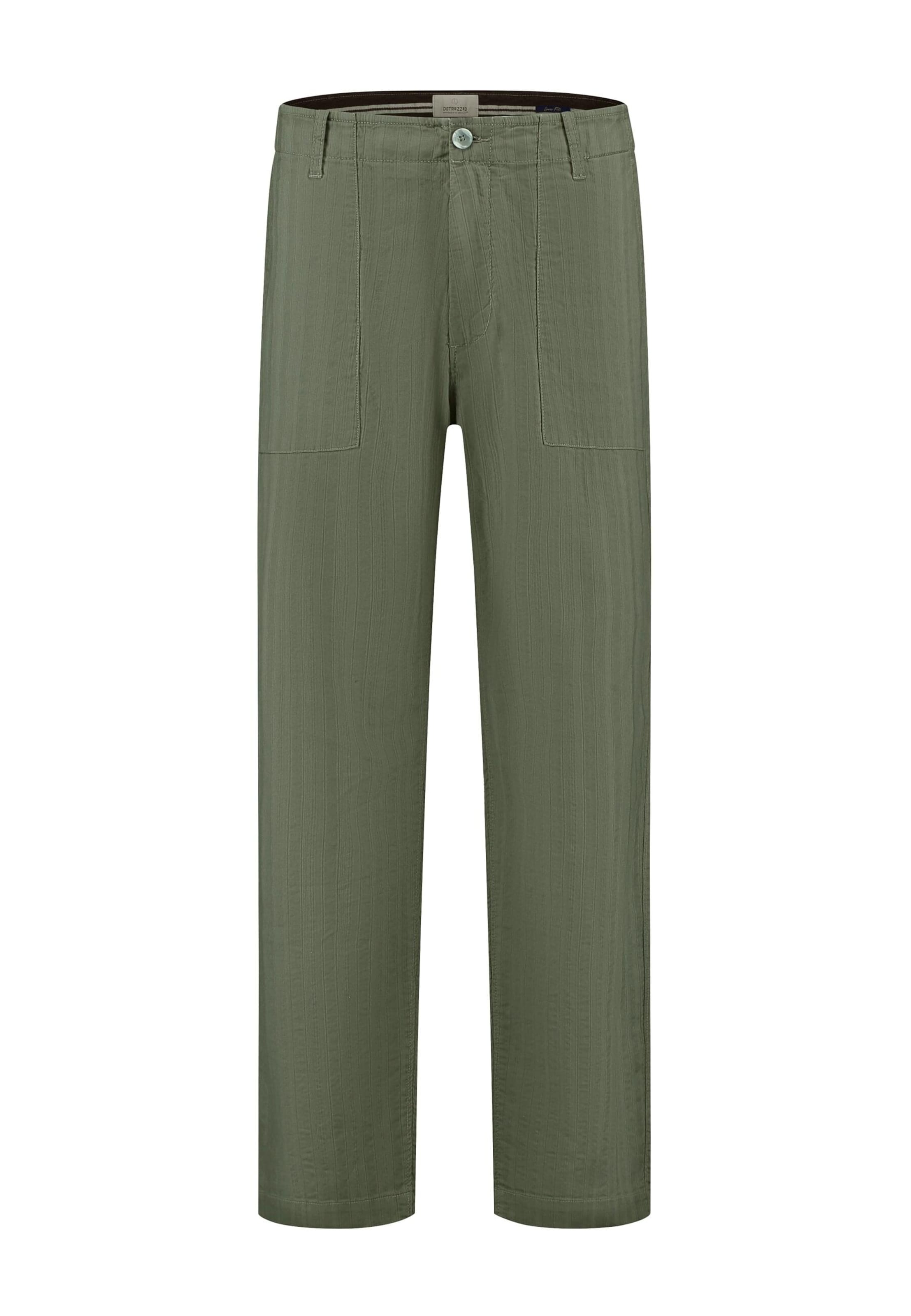 Dstrezzed Loosefit Kalhoty 'Henry Fatigue' – zelená: přední strana