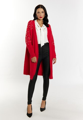 faina Knit Cardigan in Red