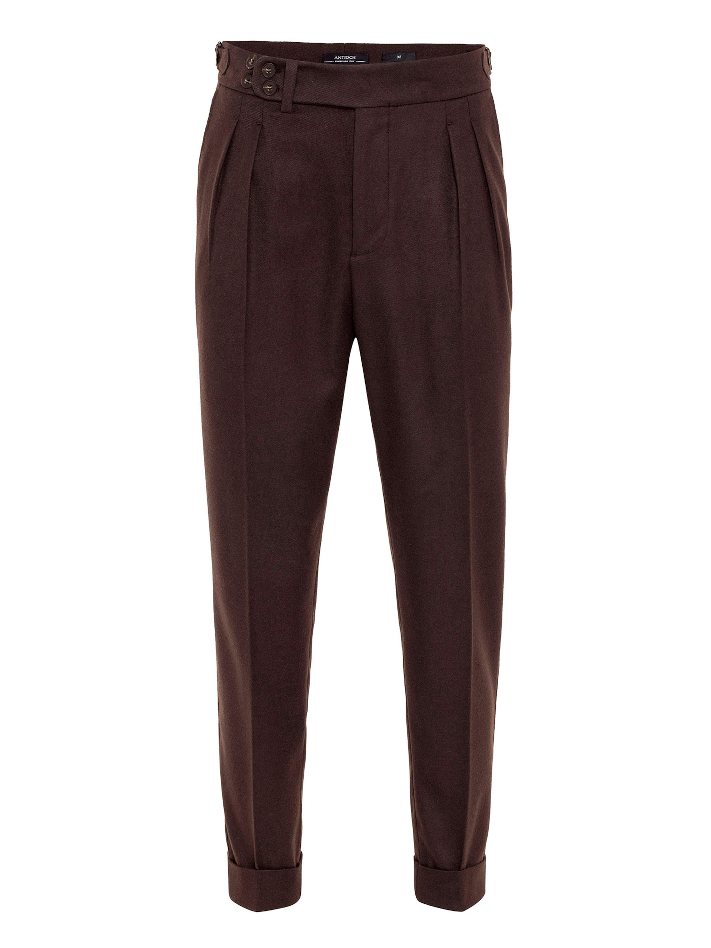 Antioch Ozke Hlače z naborki | rjava barva: sprednja stran