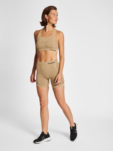 Hummel Skinny Sportbroek in Beige