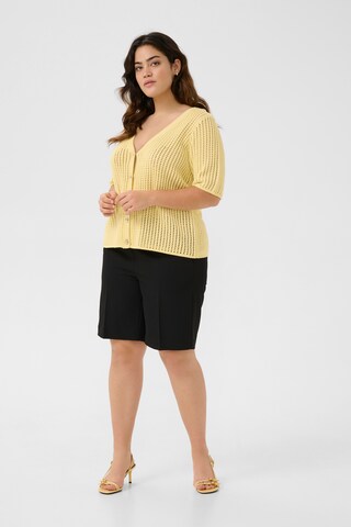 KAFFE CURVE Strickjacke in Gelb