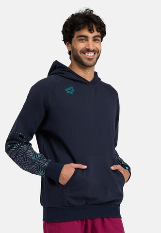 ARENA Sportsweatshirt 'HOODED SWEAT LOGO' in Blauw: voorkant