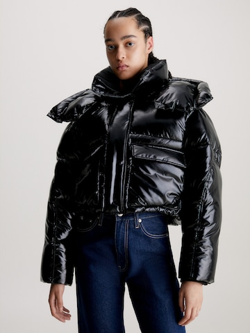 Calvin Klein Jeans Winterjas in Zwart: voorkant