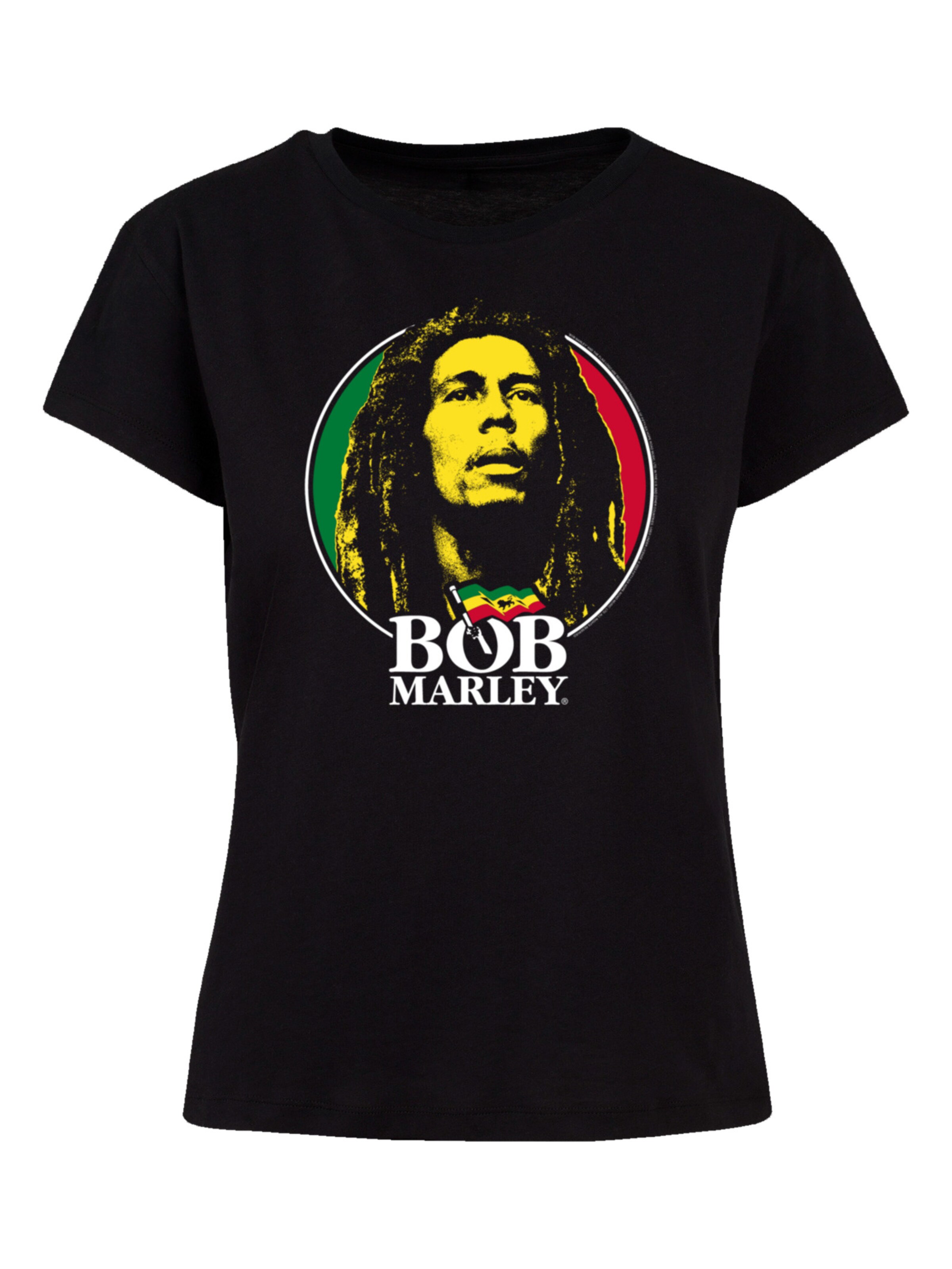 F4NT4STIC Shirt 'Bob Marley ' in Zwart: voorkant