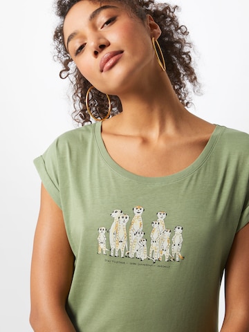 Iriedaily T-Shirt 'Meerkatz' in Grün