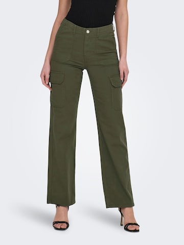 JDY Wide leg Cargo Pants in Green: front