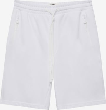Pull&Bear Панталон в бяло: отпред
