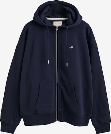 GANT Zip-Up Hoodie in Blue: front