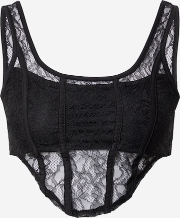 Haut 'GIANNA' NEON & NYLON en noir : devant